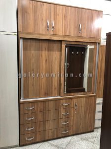 کمد عرض۱۵۰درب ریلی عمق۵۵ ارتفاع ۲۴۰ سه تکه و دارای رنگ بندی (1)
